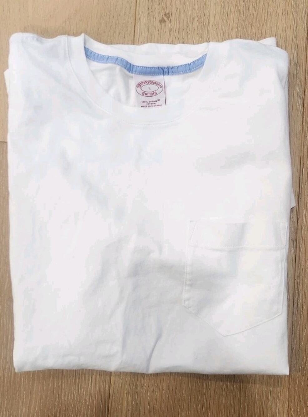 Brooks Brothers Mens Supima Cotton Pocket T-Shirt White Large